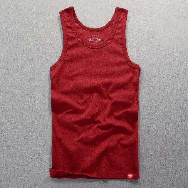 2020 Men Summer Fashion Japan Style Cotton Solid Color Round Neck Sleeveless Sport Running Vest Male Casual Minimalism Tank Tops