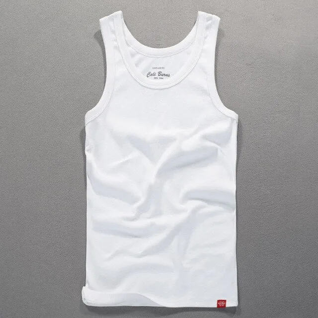 2020 Men Summer Fashion Japan Style Cotton Solid Color Round Neck Sleeveless Sport Running Vest Male Casual Minimalism Tank Tops