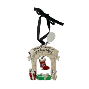 3D First Christmas in Our New Home Fireplace Ornament with Engraving Tag by Creative Gifts