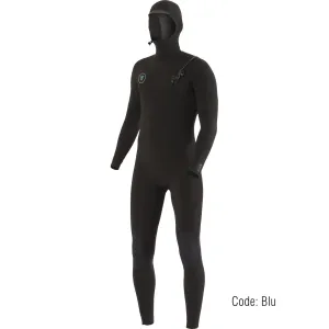 5/4 Mens Vissla 7 Seas Hooded Full Suit - Black with blue liner