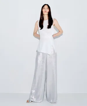 Access Fashion Wide Leg Silver Trouser