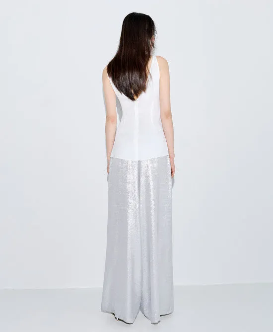Access Fashion Wide Leg Silver Trouser