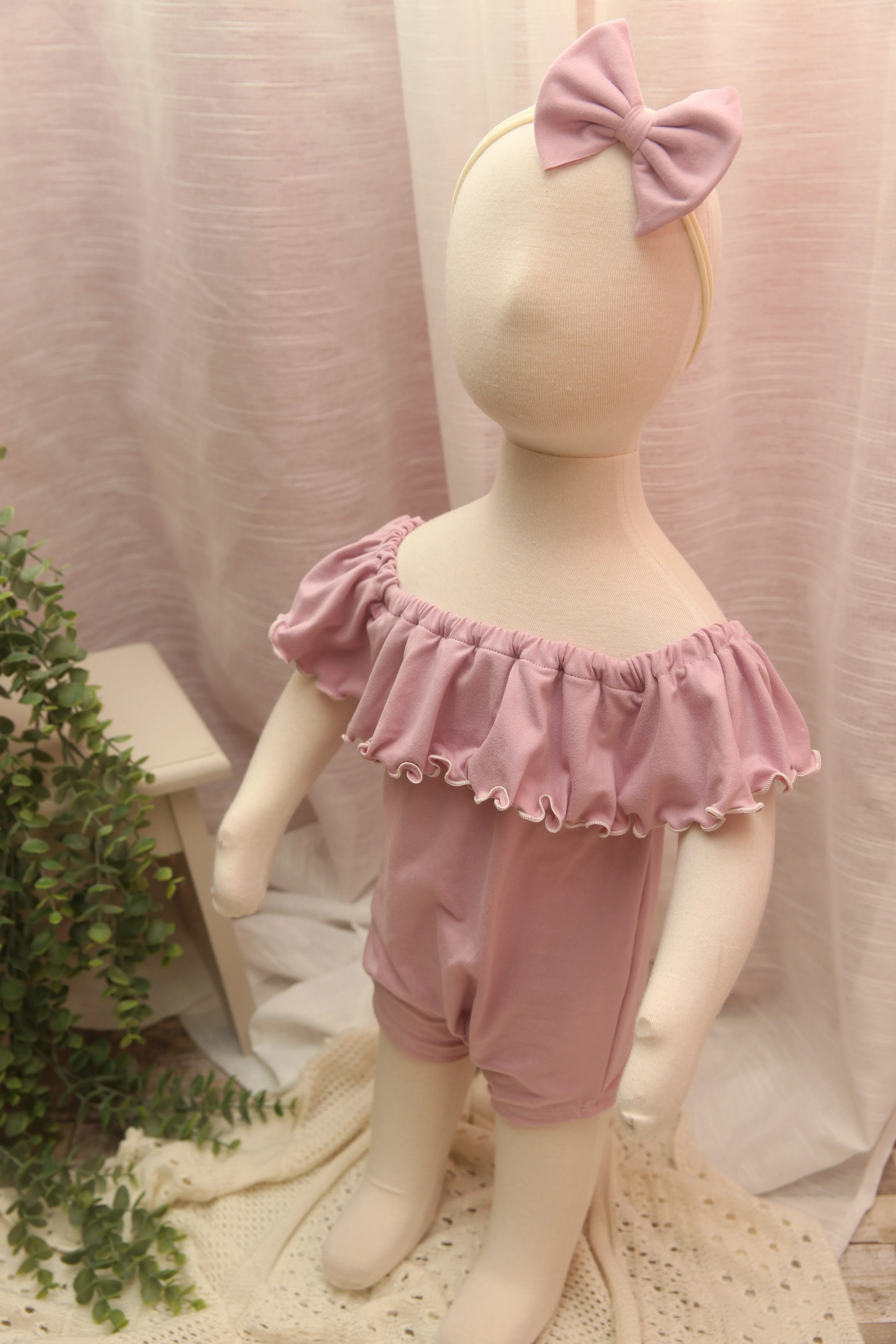 Anisa- Newborn or Sitter Flutter Romper; Newborn Romper; Sitter Romper; Soft Purple Lilac; MADE TO ORDER