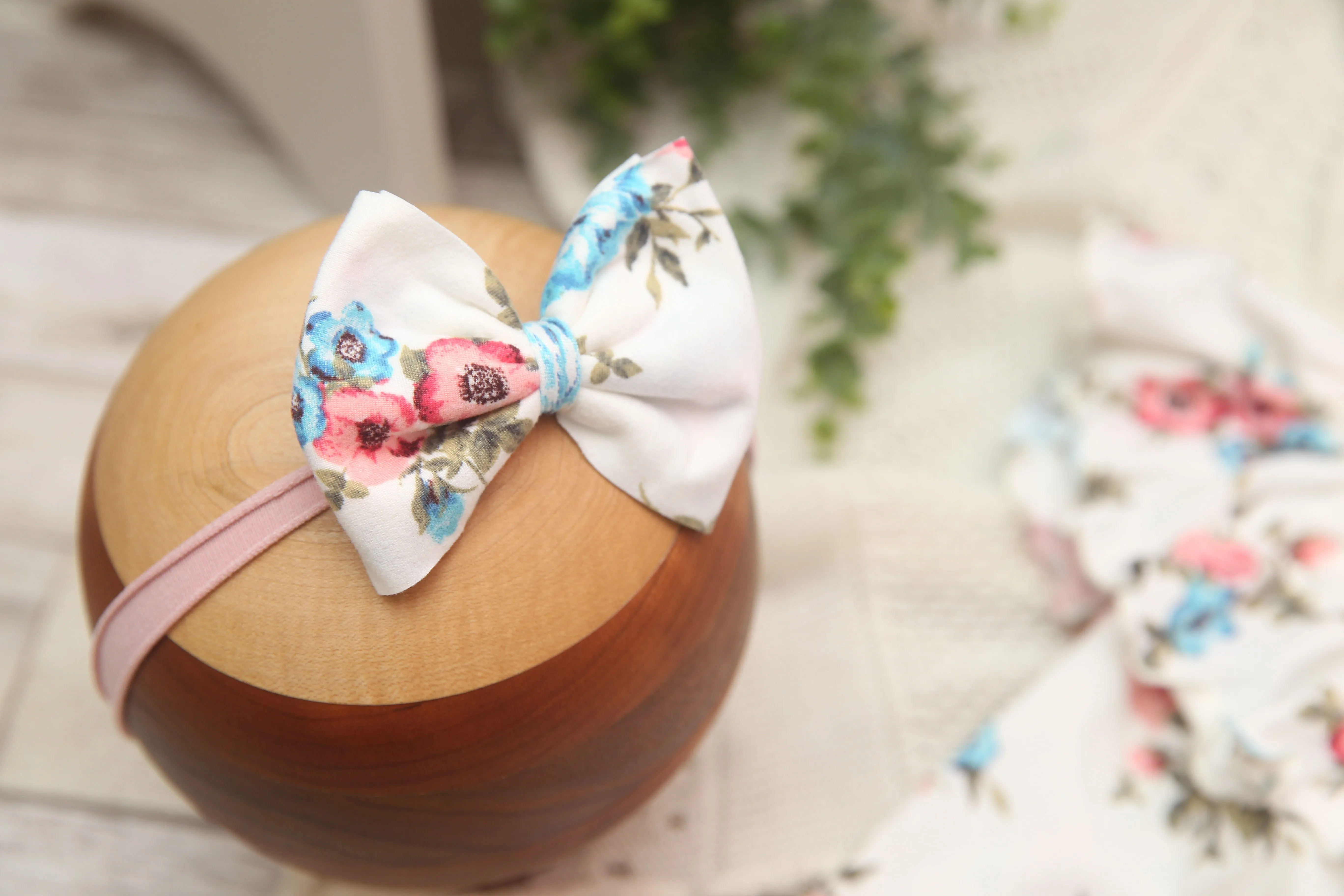 Anisa- Sitter Flutter Romper; Sitter Romper; Pink, White & Blue Floral; READY TO SHIP
