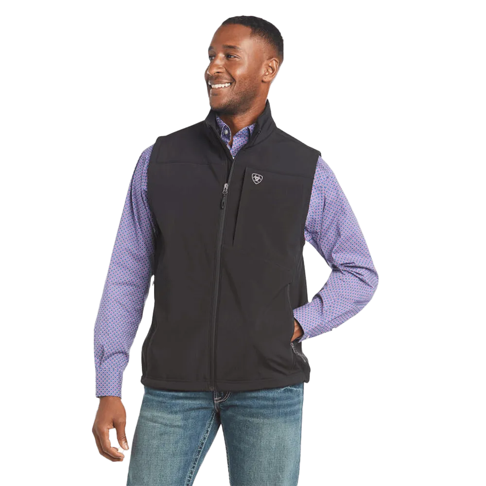 Ariat Men's Vernon Black Softshell Logo Vest