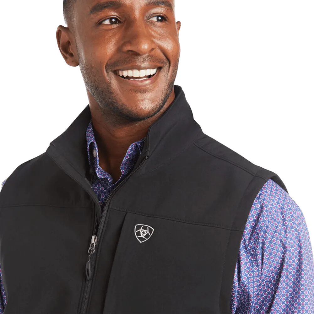 Ariat Men's Vernon Black Softshell Logo Vest