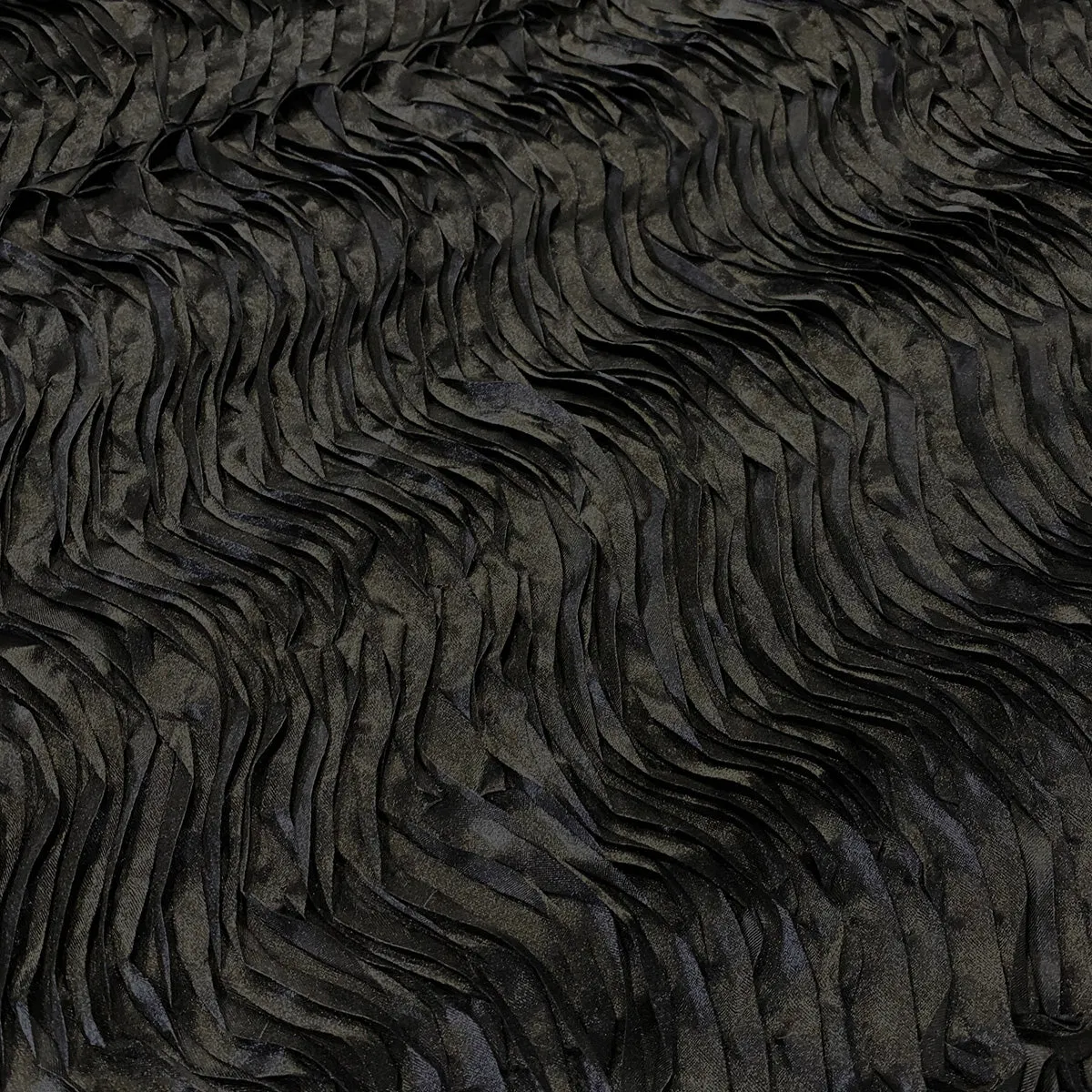 Austrian Wave Satin Wholesale Fabric in Black