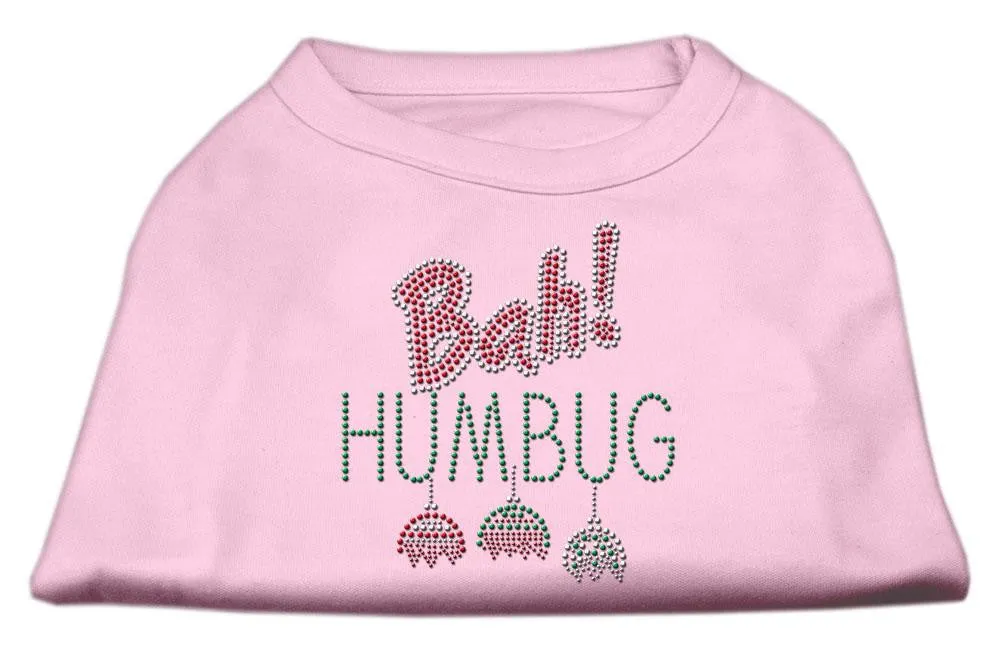 Bah Humbug Rhinestone Dog Shirt Light Pink XXXL (20)