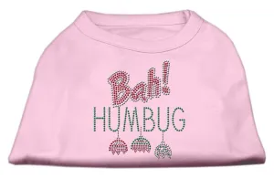 Bah Humbug Rhinestone Dog Shirt Light Pink XXXL (20)