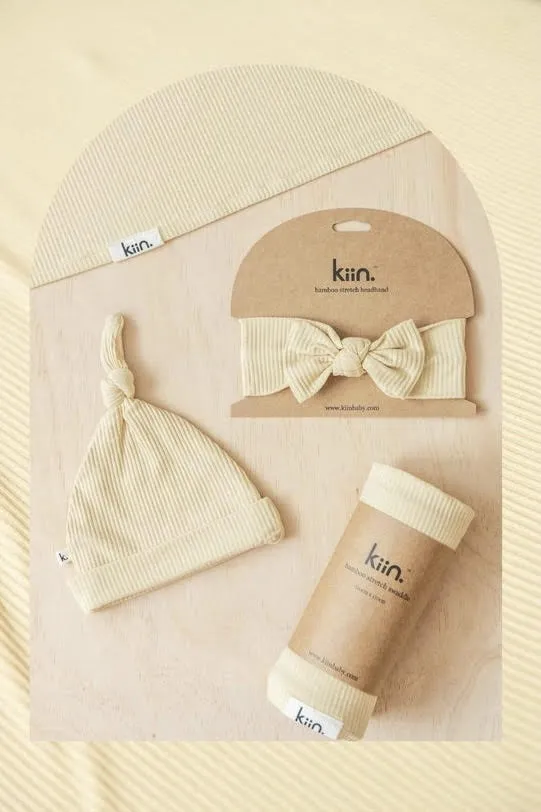 Bamboo Stretch Swaddle - Oat (plus accessories)