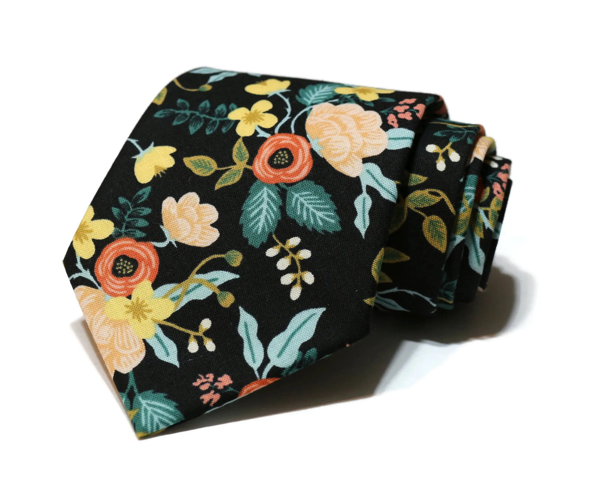 Black Birch Floral Necktie
