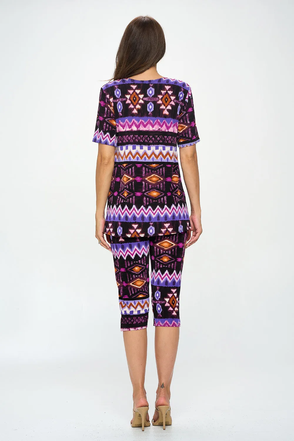 Capri Pant Set Short Sleeve - 9003BN-SRP1-W407