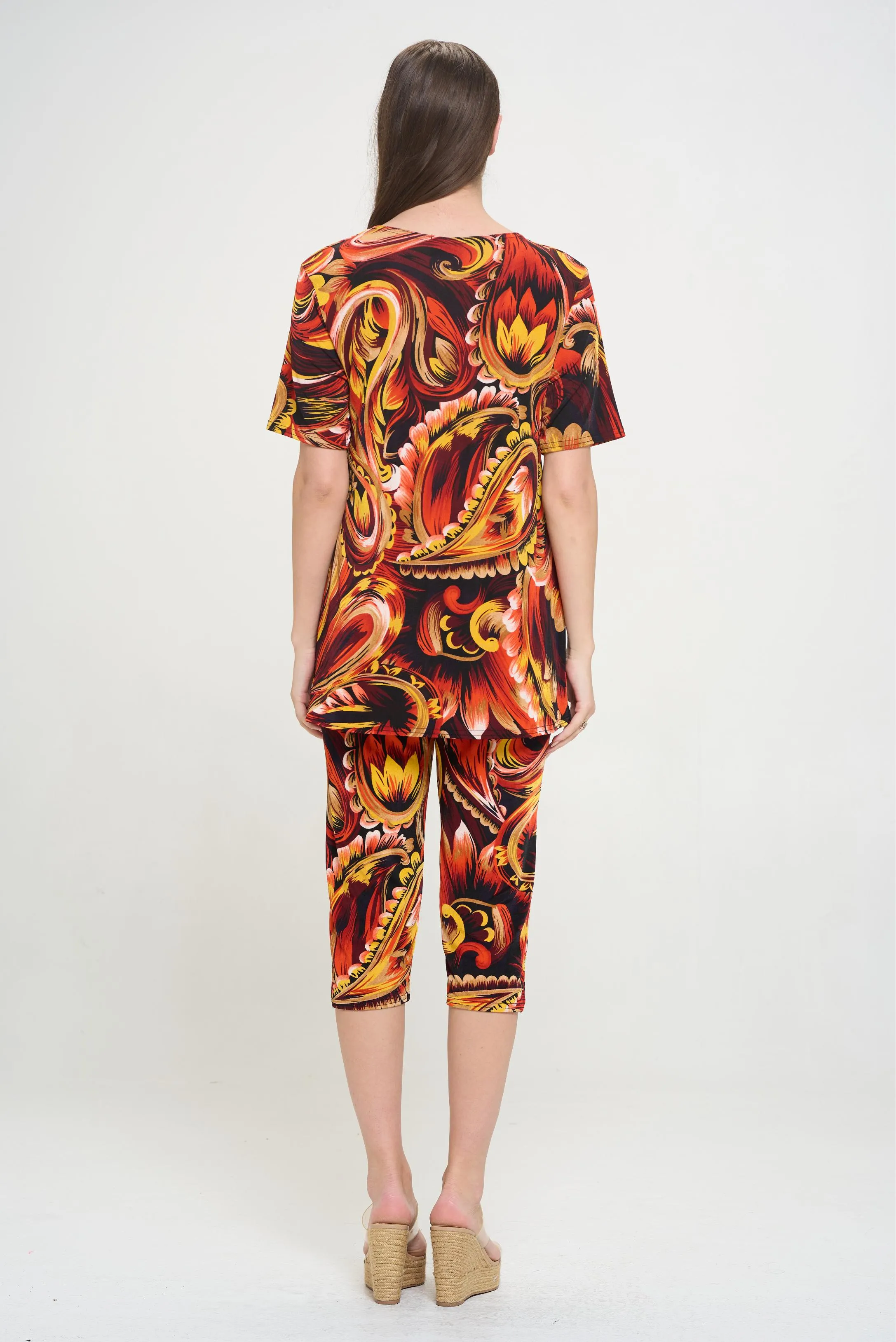 Capri Pant Set Short Sleeve - 9003BN-SRP1-W435