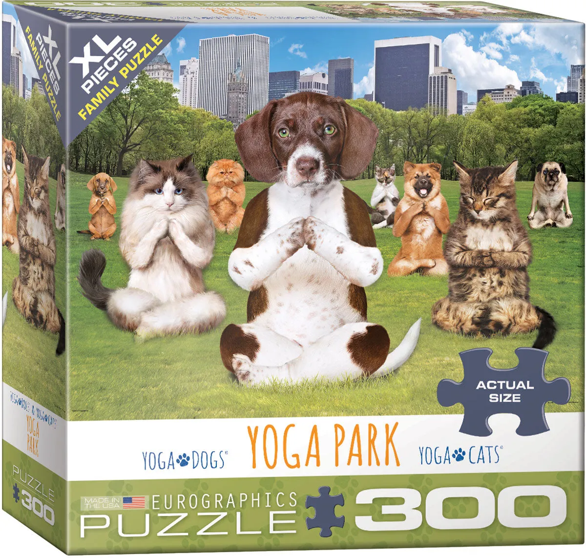 Casse-tête 300 morceaux yoga parc animaux