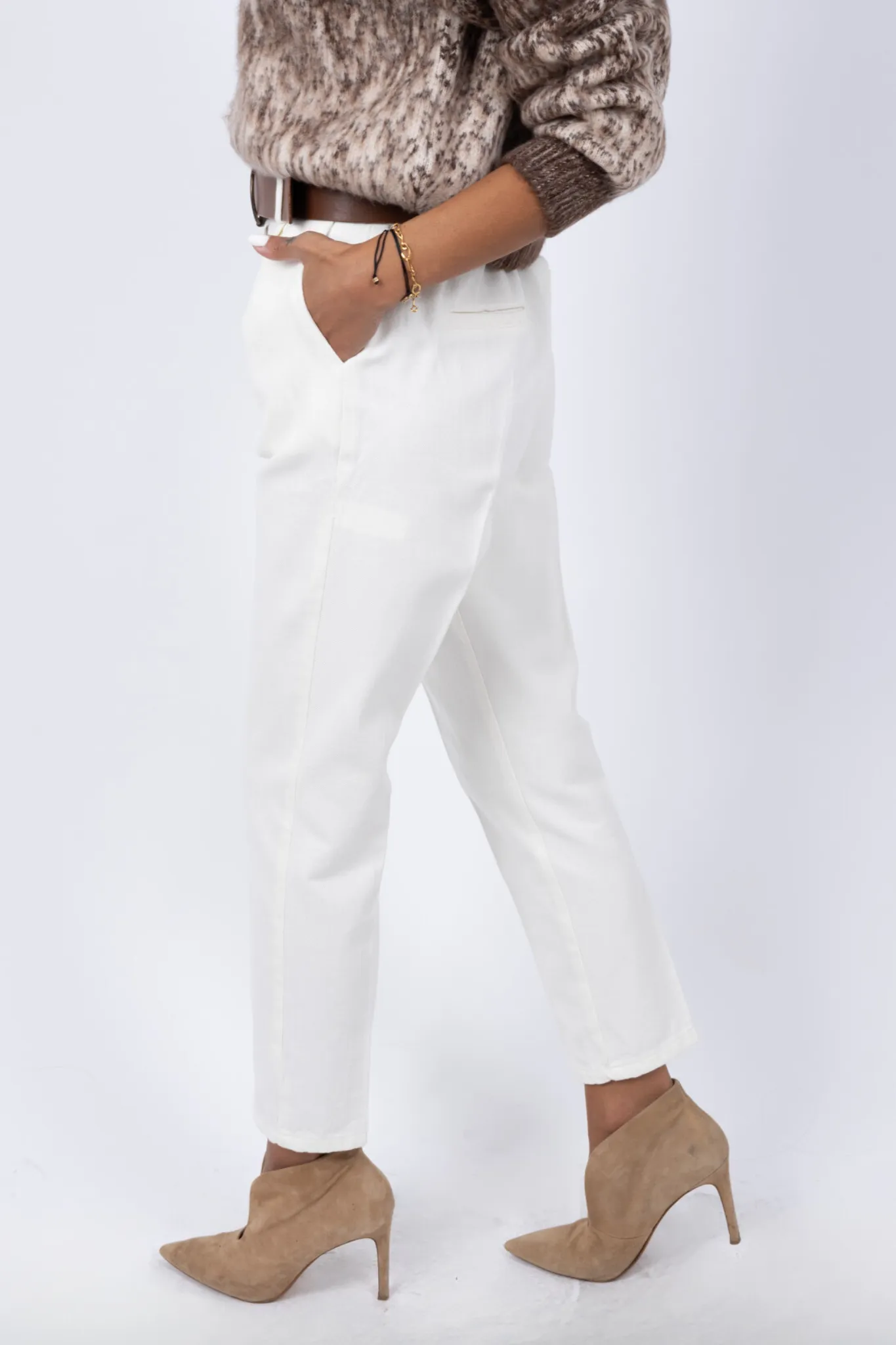 Cotton Chino Trousers with Belt