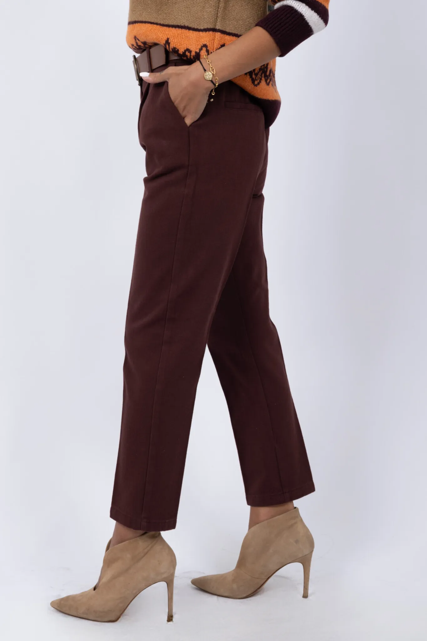 Cotton Chino Trousers with Belt