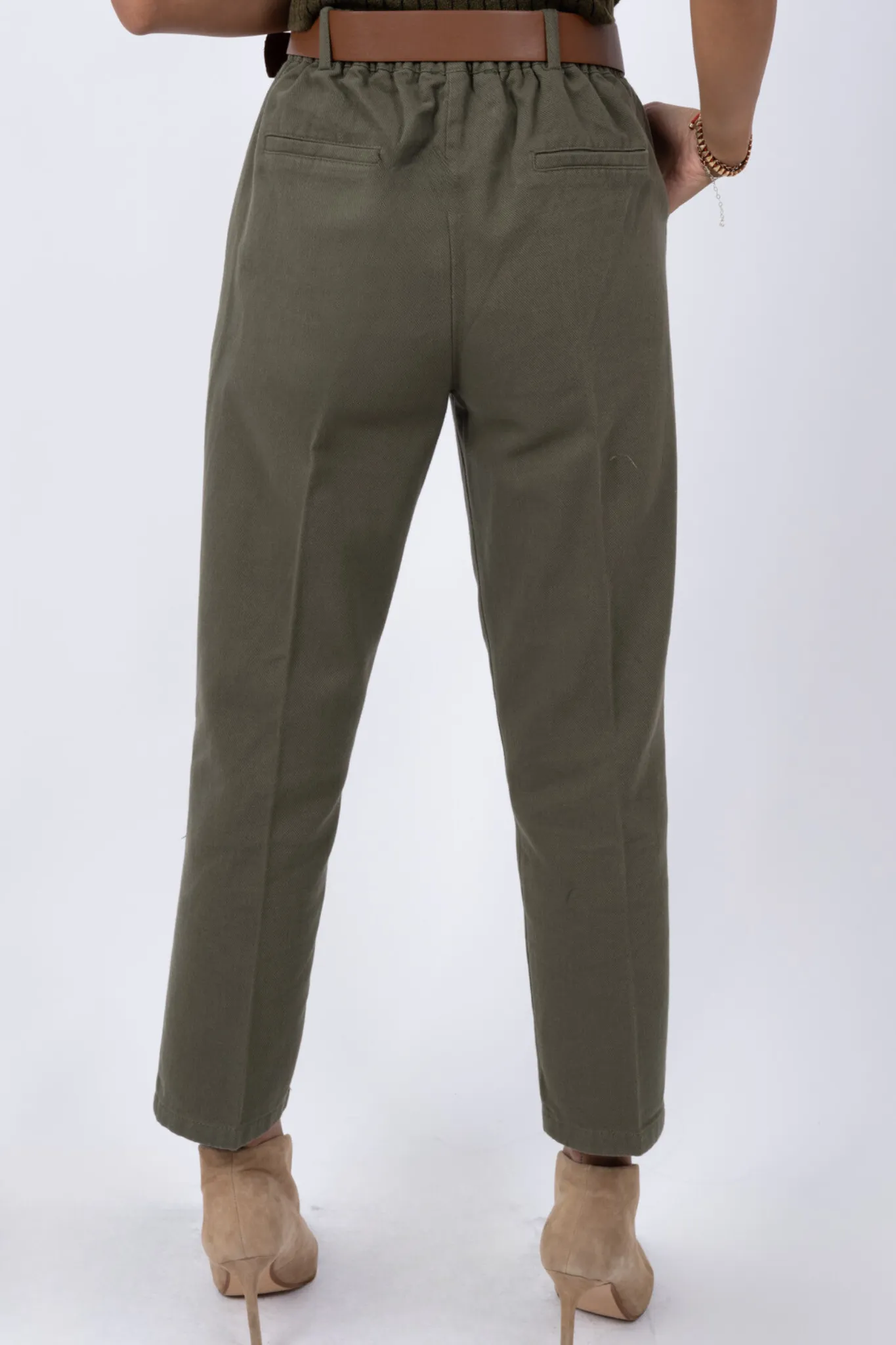 Cotton Chino Trousers with Belt