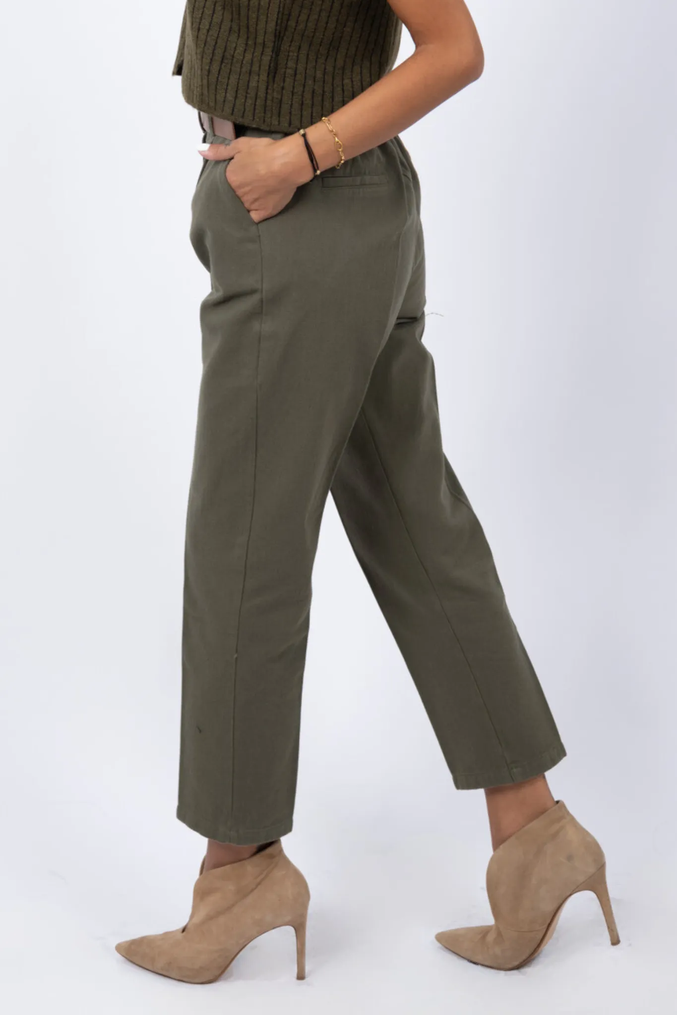 Cotton Chino Trousers with Belt