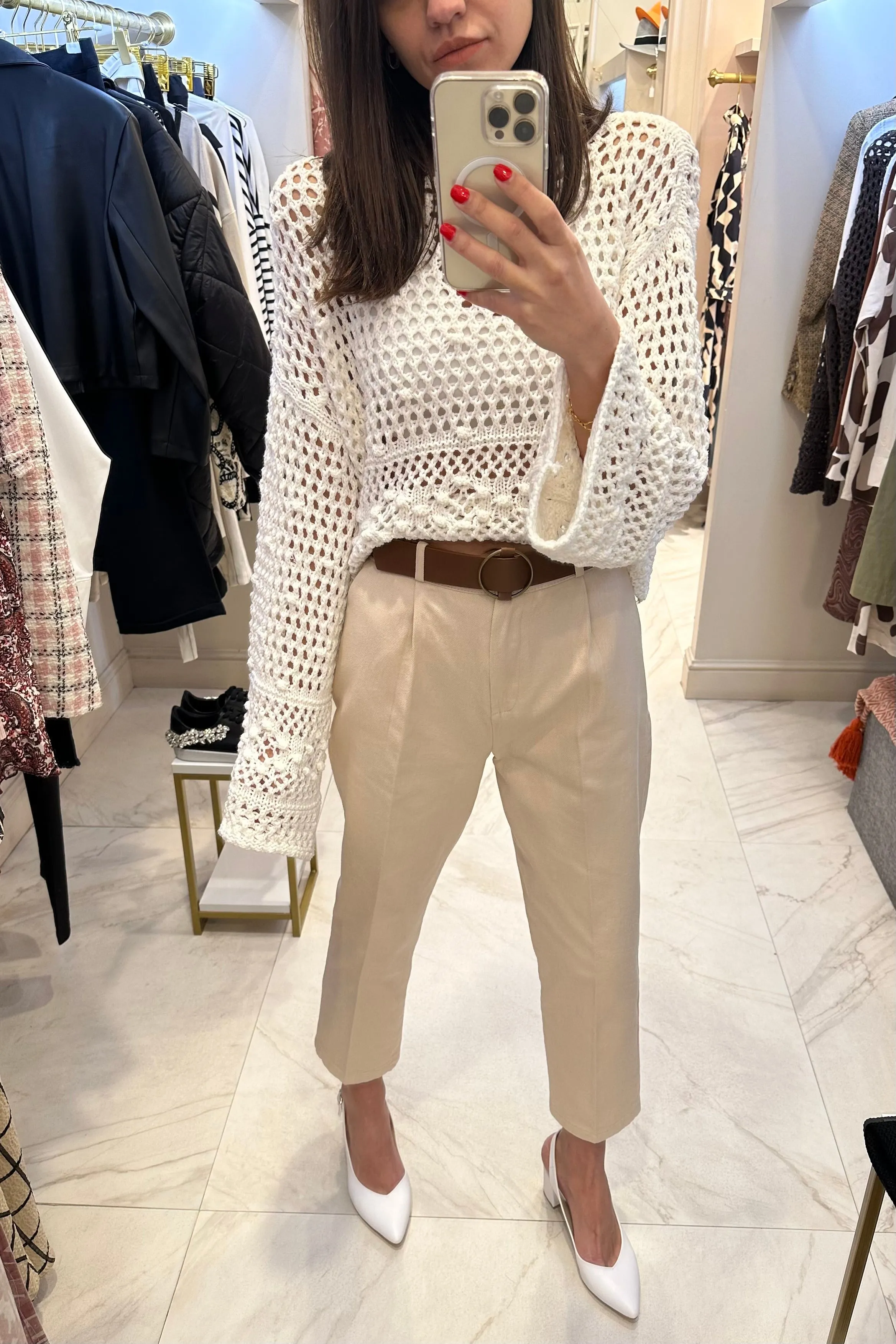 Cotton Chino Trousers with Belt