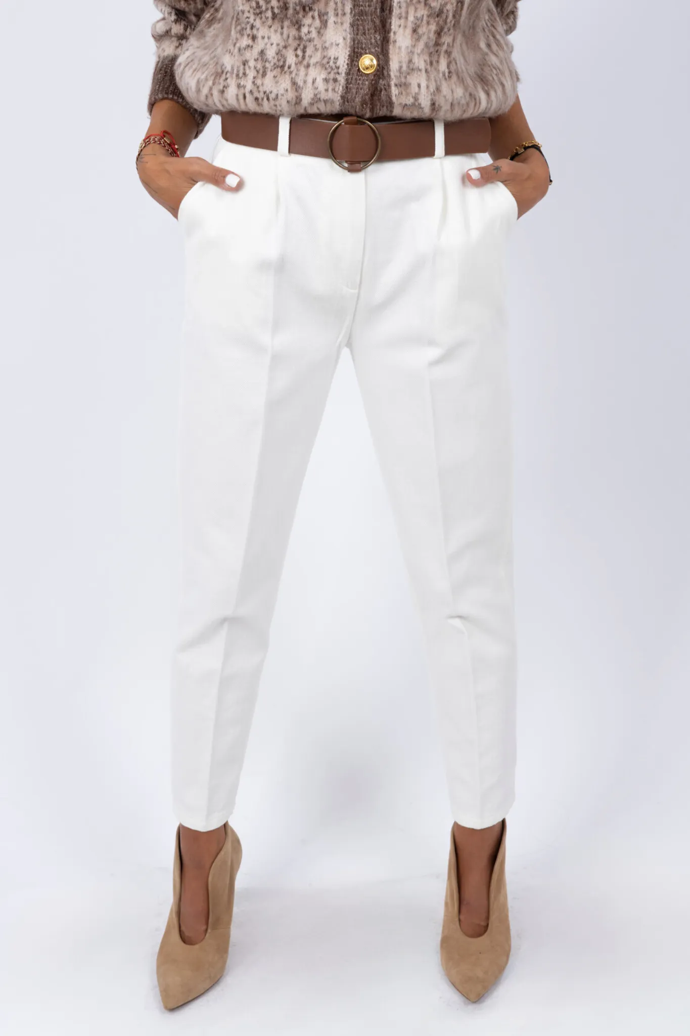 Cotton Chino Trousers with Belt