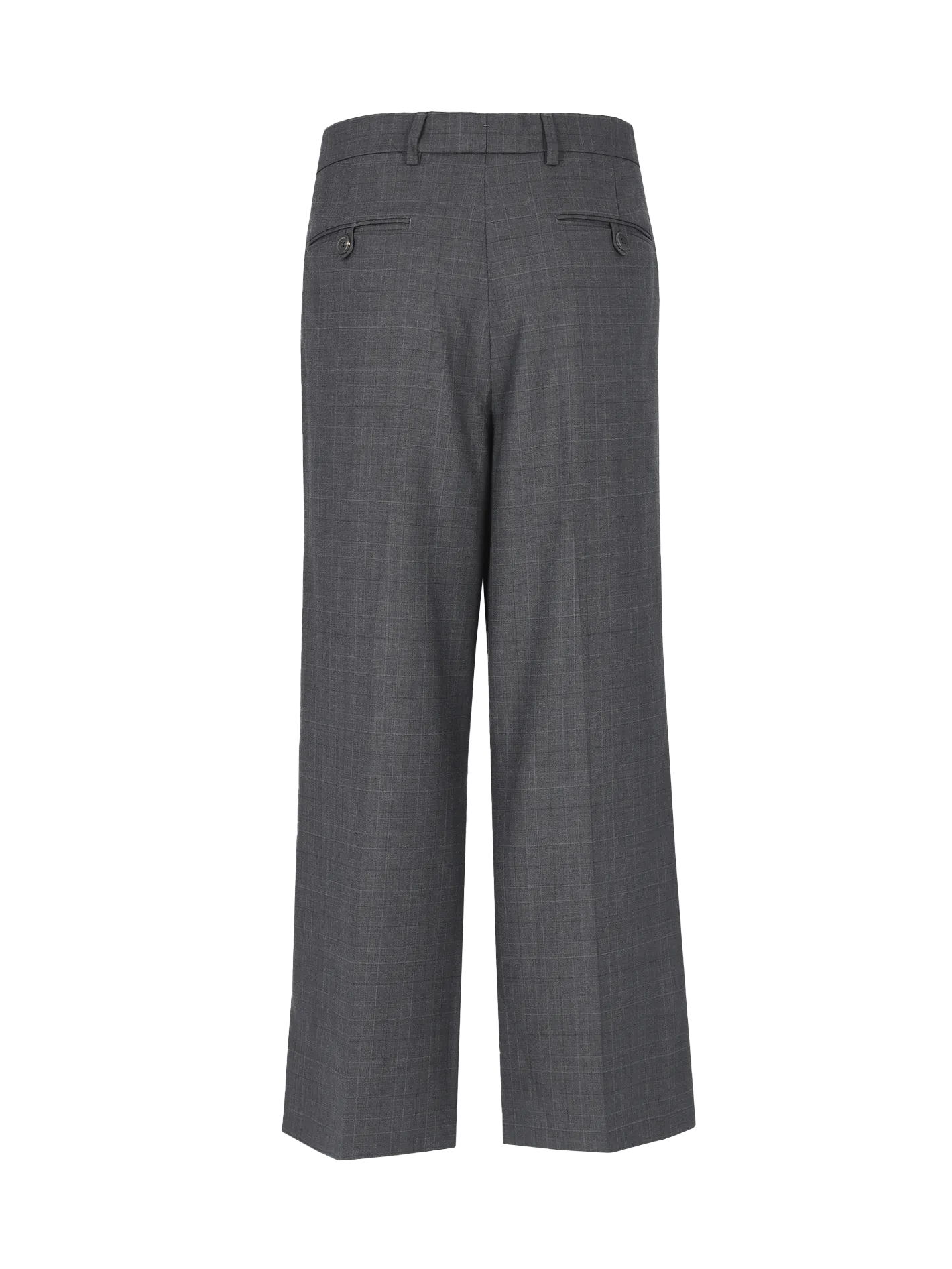 cropped prince of wales checked wool straight-leg trousers