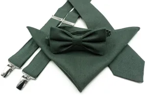 Forest Green Necktie Set for Groomsmen and Groom