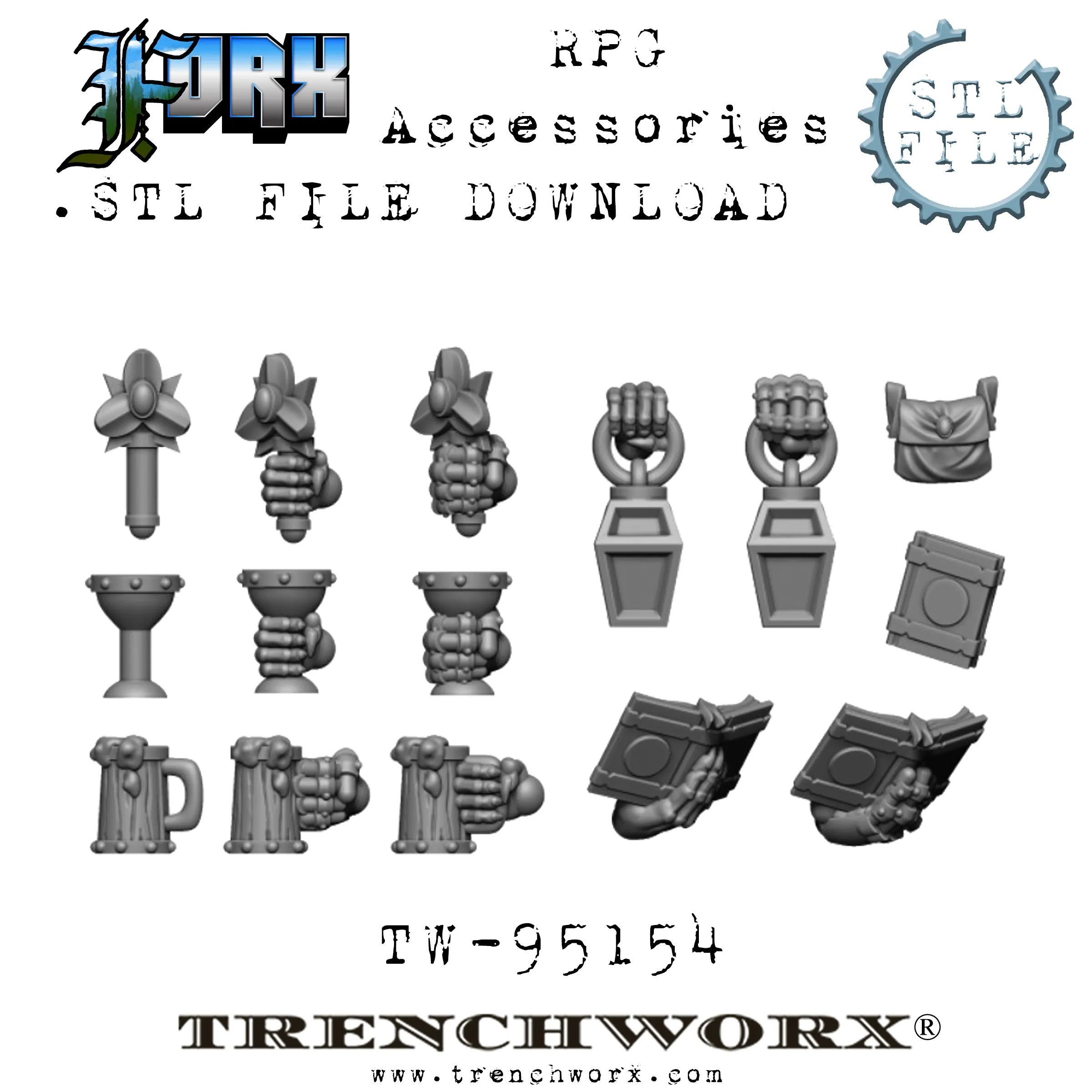 FOrx Orc Army Battle Bundle .STL Download