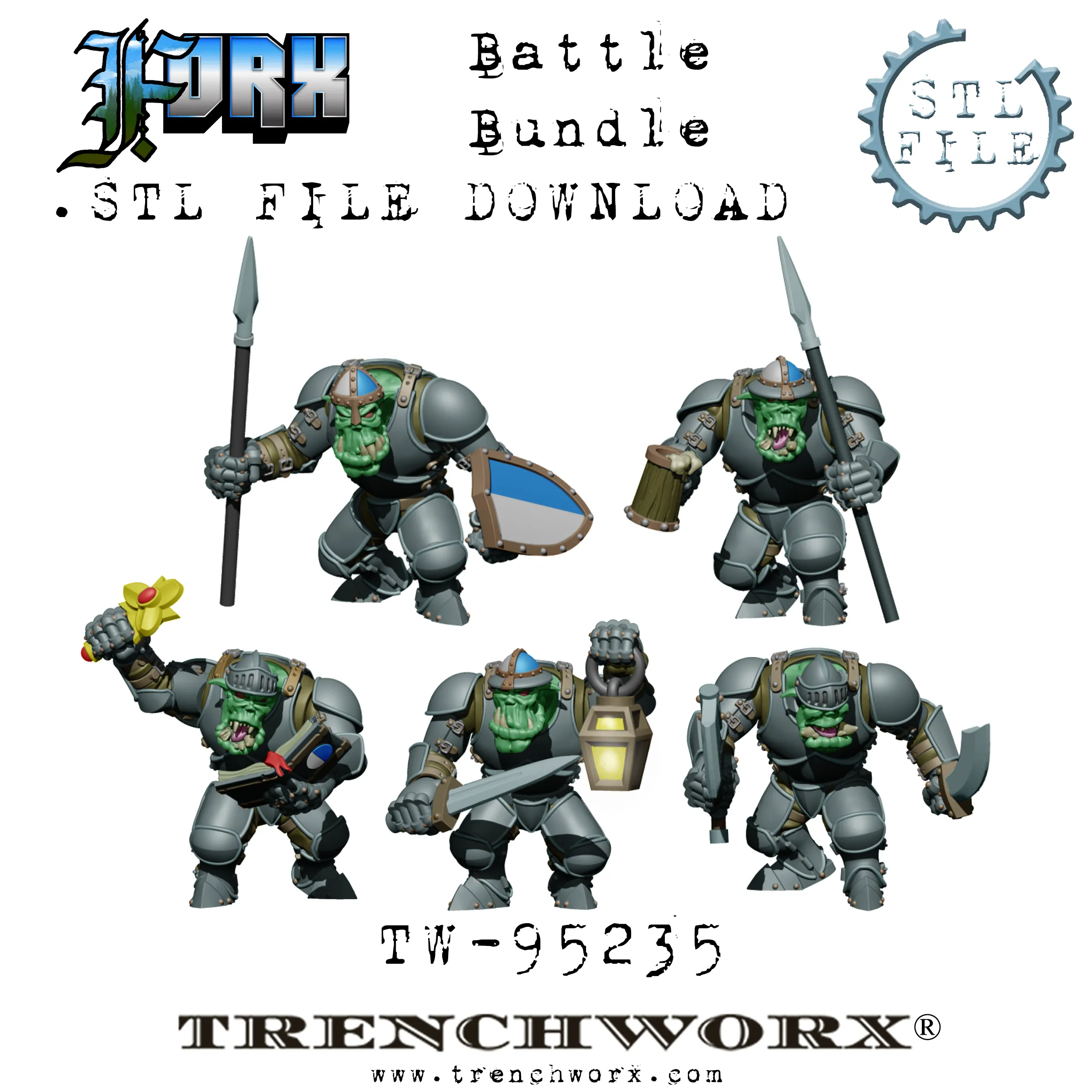 FOrx Orc Army Battle Bundle .STL Download
