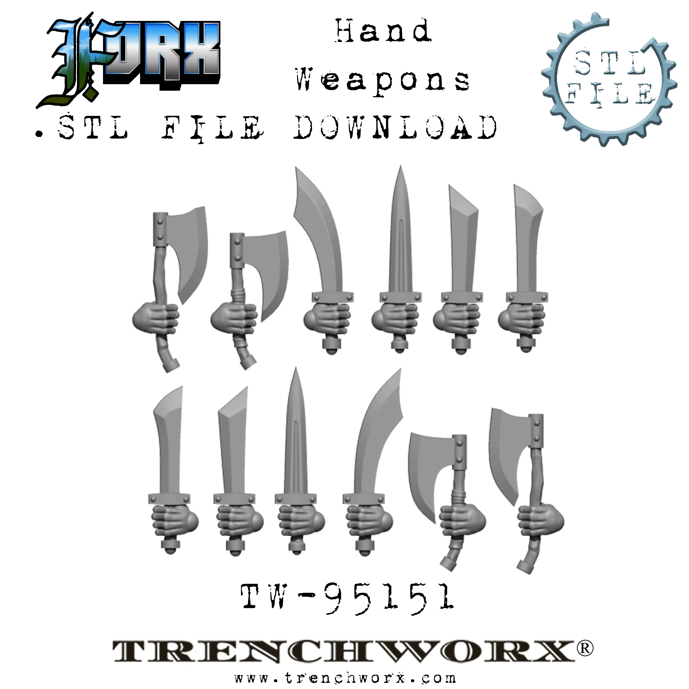 FOrx Orc Army Battle Bundle .STL Download