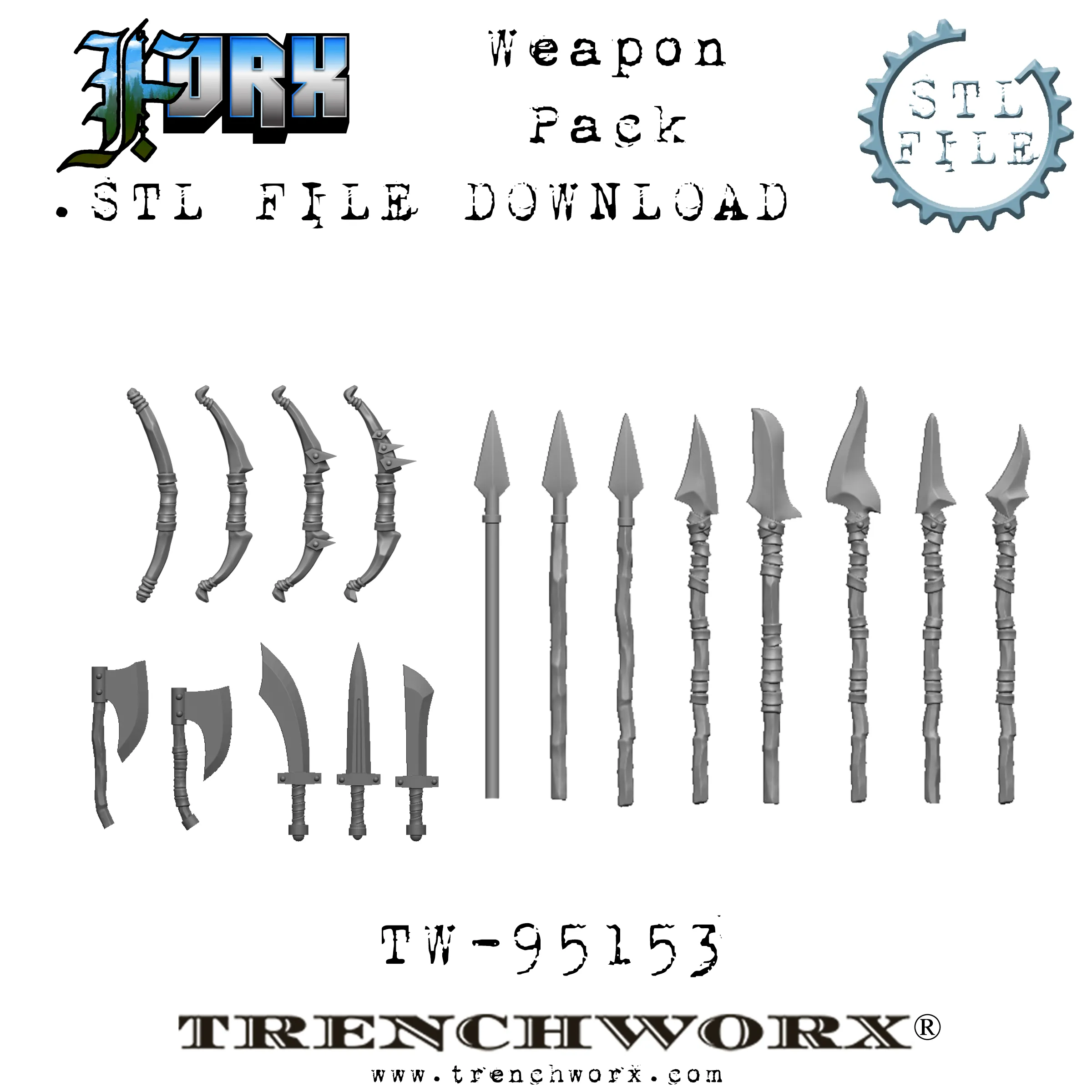FOrx Orc Army Battle Bundle .STL Download
