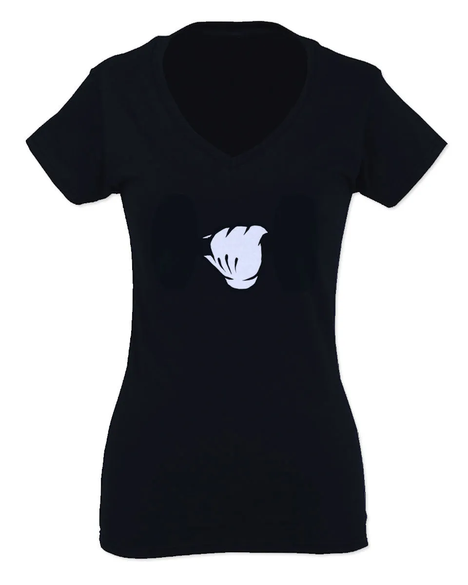 Funny Cool Workout weigths Lift Cartoon Glove Dumbells Dumbell For Women V neck fitted T Shirt