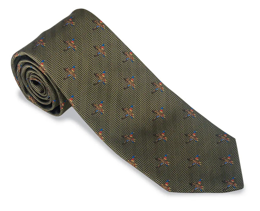 Green Edgewater Ducks Necktie - F5355