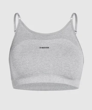 Gymshark Flex Strappy Sports Bra - Light Grey Marl/Black