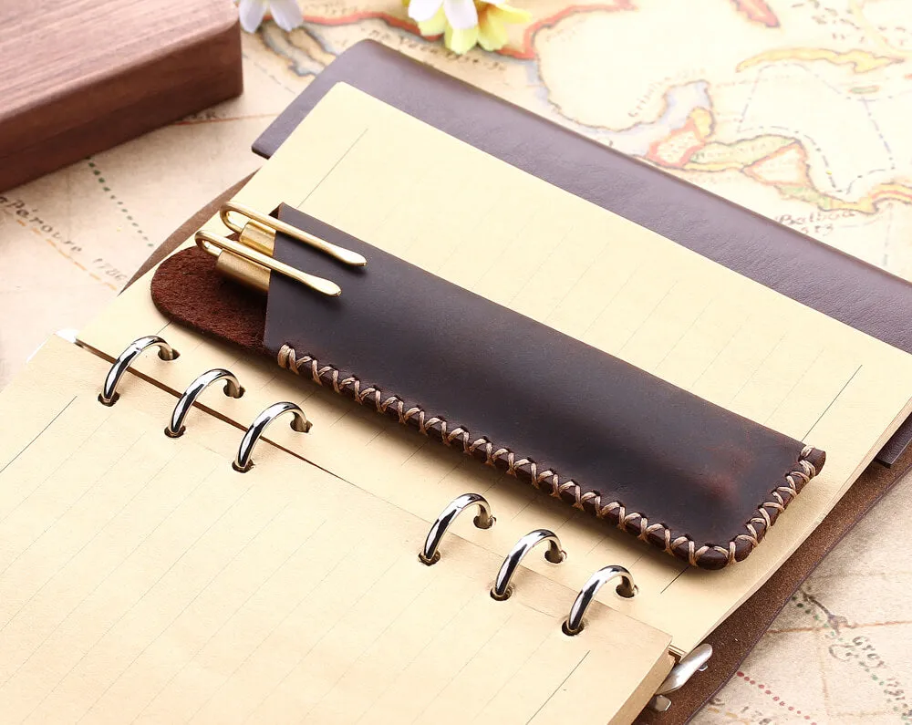 Handmade Genuine Leather Double Pen Pouch/Bag