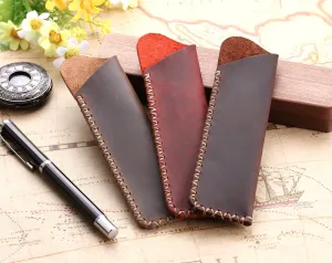Handmade Genuine Leather Double Pen Pouch/Bag