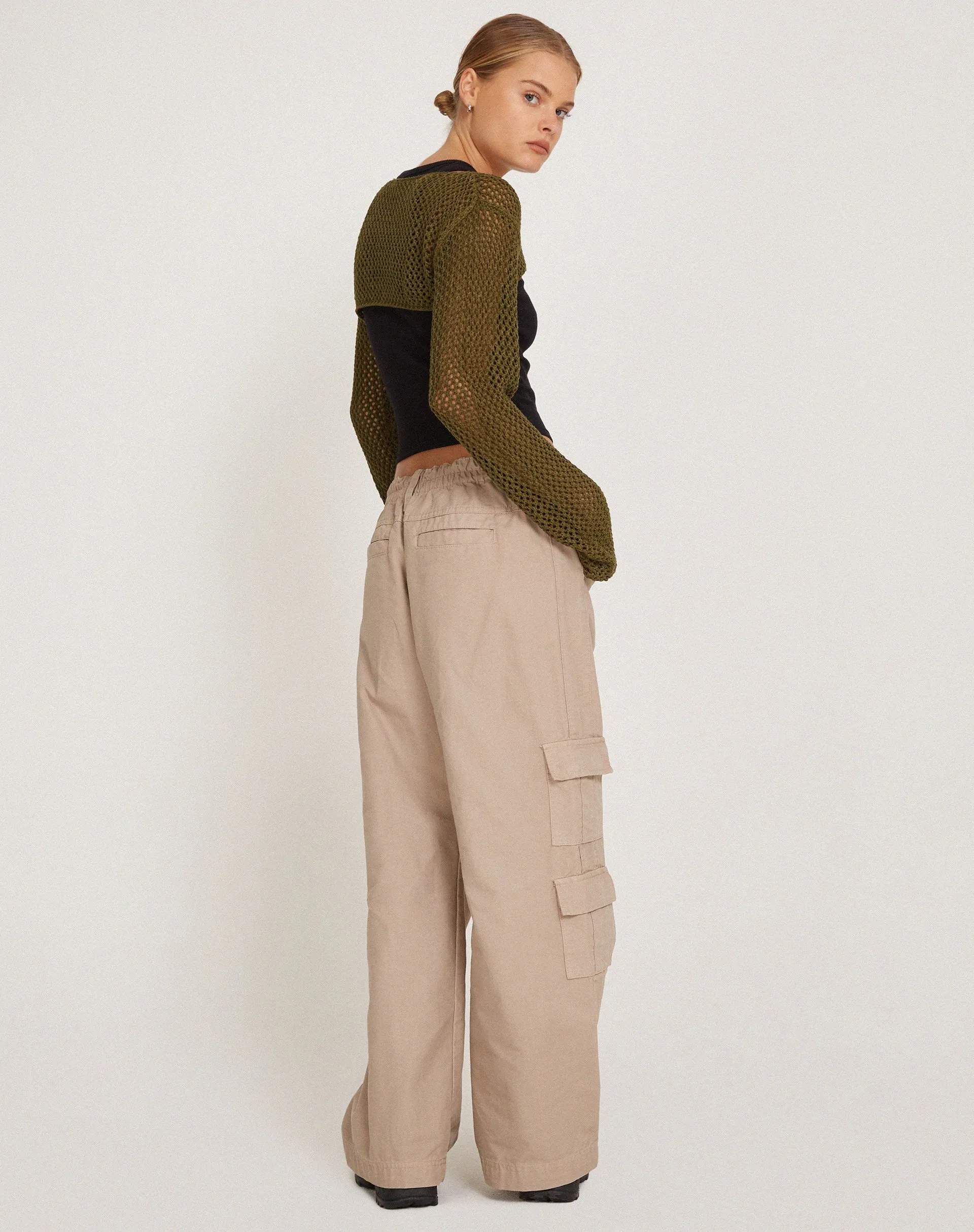 Hanita Bolero Top in Olive Green