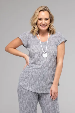 Ink Haven Poly/Rayon Knit Feature Stitched Top