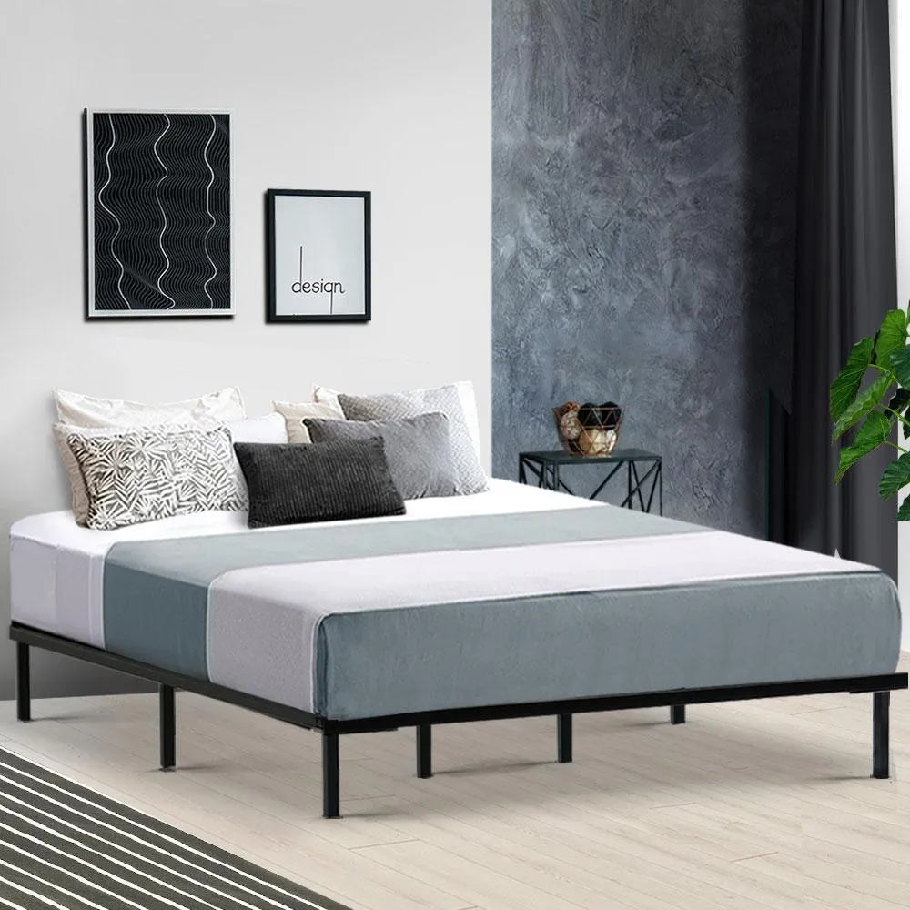 King Package | Ted Metal Bed Black & Normay Pillow Top Mattress (Medium Firm)