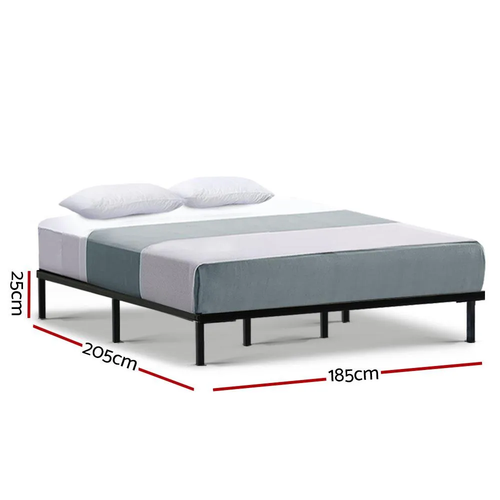 King Package | Ted Metal Bed Black & Normay Pillow Top Mattress (Medium Firm)