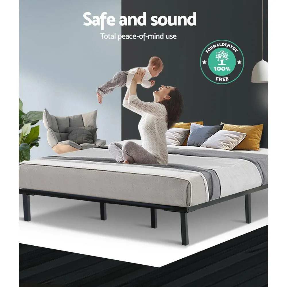 King Package | Ted Metal Bed Black & Normay Pillow Top Mattress (Medium Firm)