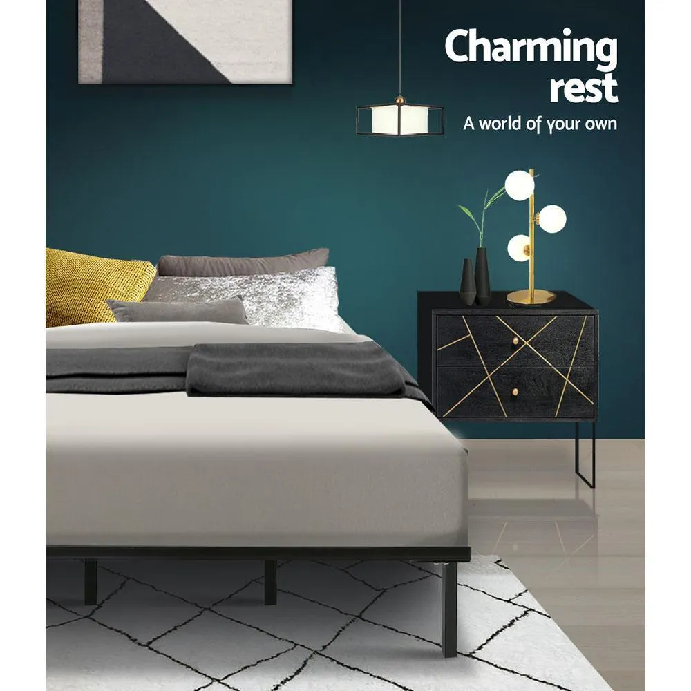 King Package | Ted Metal Bed Black & Normay Pillow Top Mattress (Medium Firm)