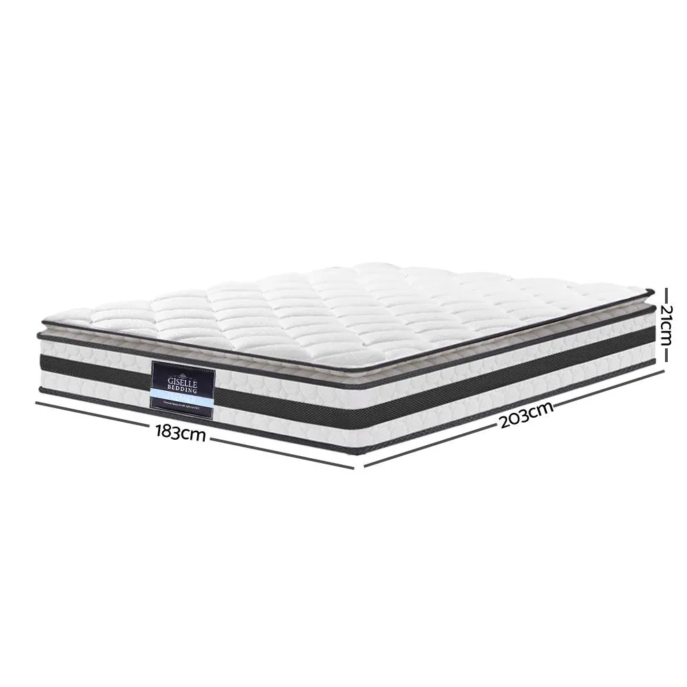 King Package | Ted Metal Bed Black & Normay Pillow Top Mattress (Medium Firm)