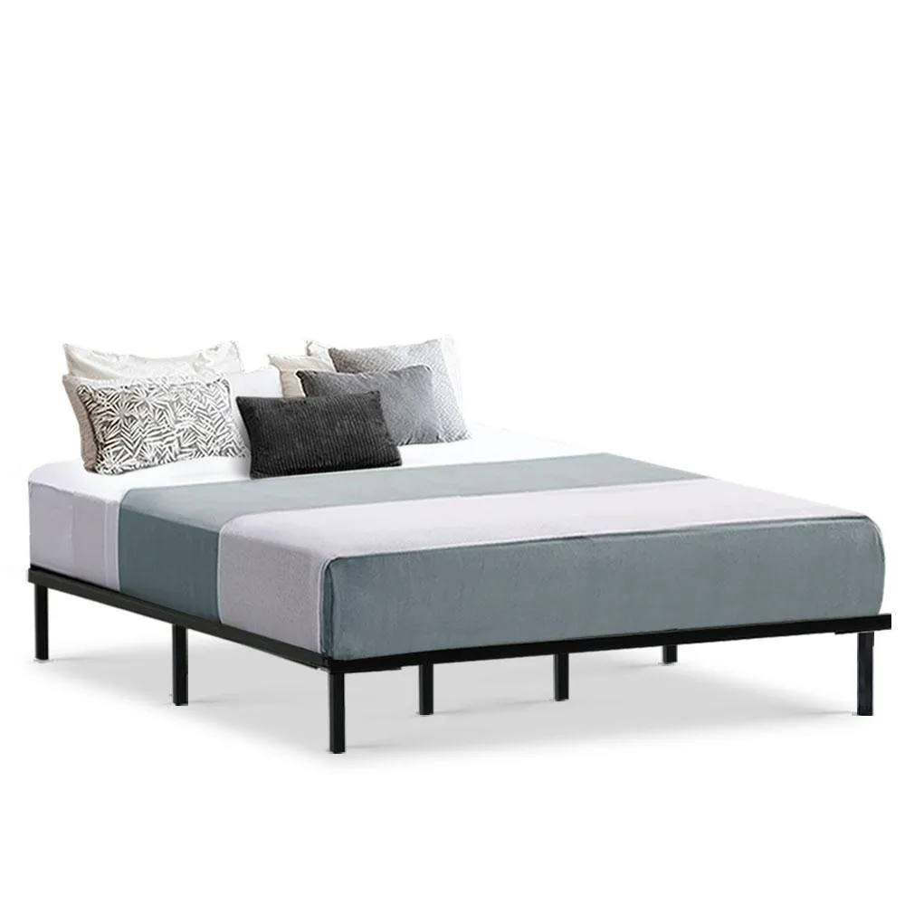 King Package | Ted Metal Bed Black & Normay Pillow Top Mattress (Medium Firm)