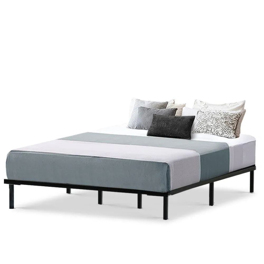 King Package | Ted Metal Bed Black & Normay Pillow Top Mattress (Medium Firm)