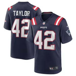 Men's JJ Taylor Navy New England Patriots Team Game Nike T-Shirt