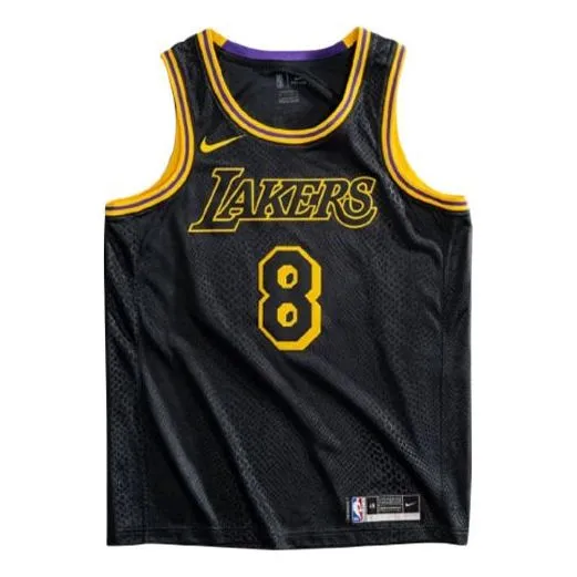 Men's Nike NBA Los Angeles Lakers City Edition 8&24 Mamba Week Kobe Commemorate Black Jersey, black