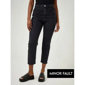 Minor Fault Black High Rise Straight Jeans