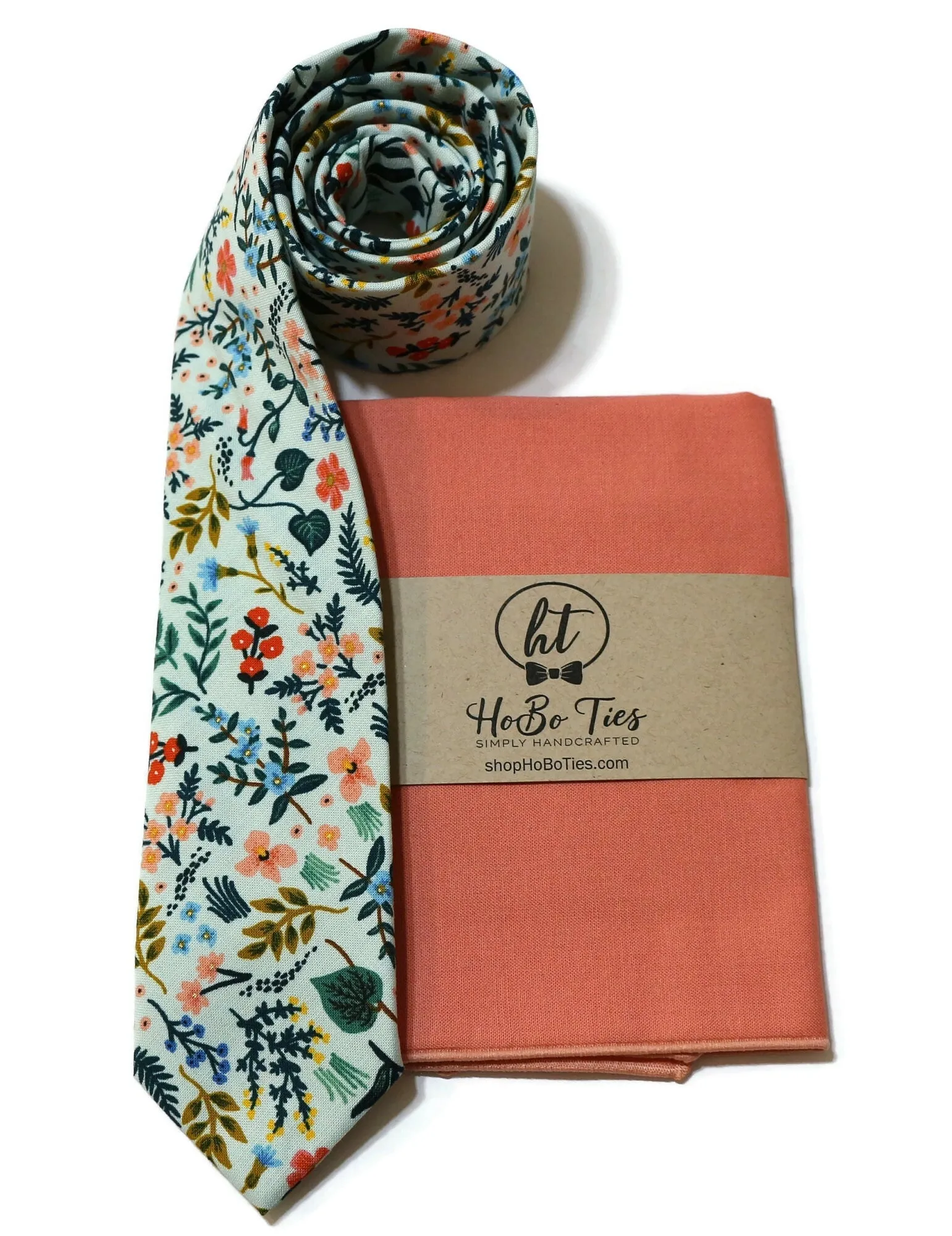 Mint Metallic Wildwood Floral Necktie