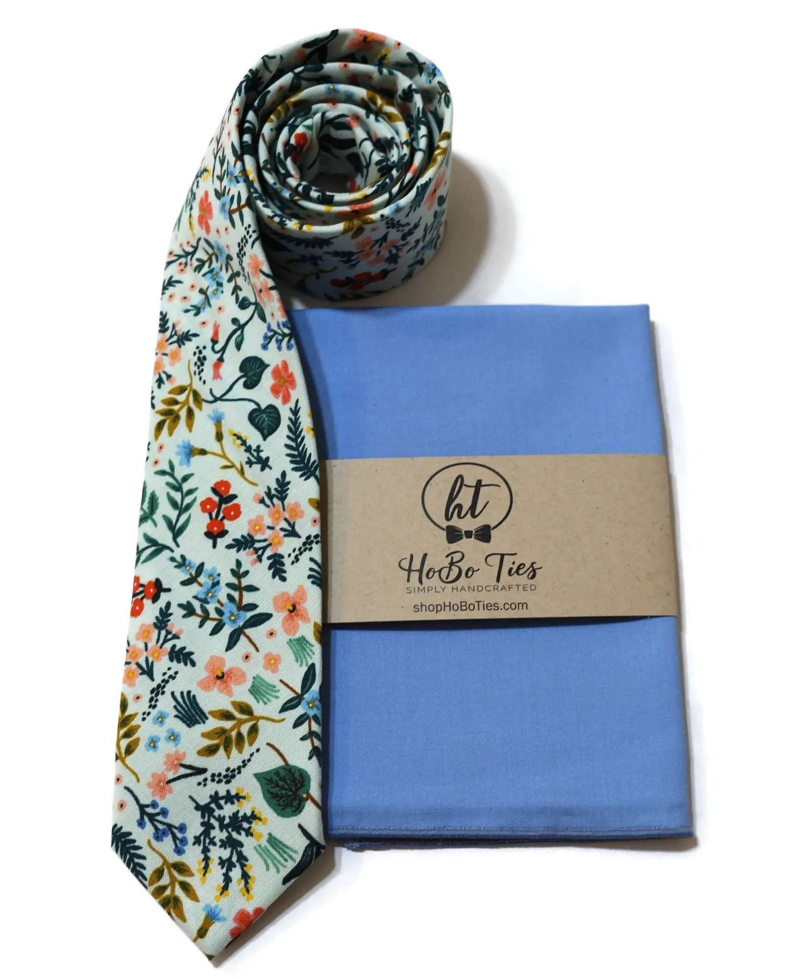 Mint Metallic Wildwood Floral Necktie