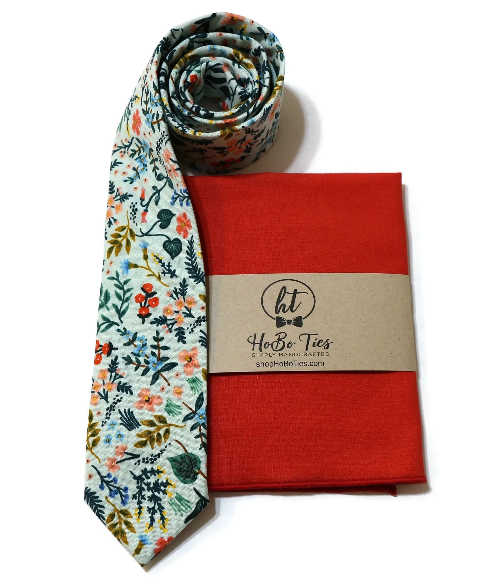 Mint Metallic Wildwood Floral Necktie